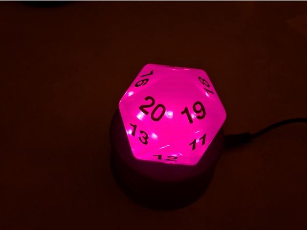 20面骰子燈3D打印模型