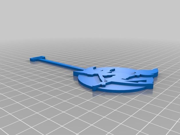 萬圣節(jié)女巫騎掃帚小時鐘——鐘擺3D打印模型