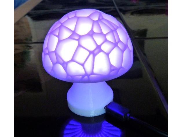 Voronoi蘑菇燈3D打印模型