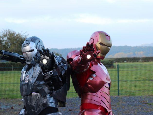 漫威復(fù)仇者聯(lián)盟鋼鐵俠和戰(zhàn)爭(zhēng)機(jī)器MK6套裝3D打印模型