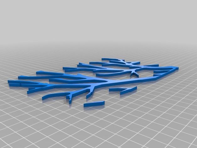 2D樹墻藝術(shù)3D打印模型