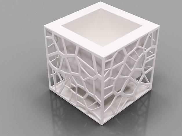 鏤空花紋花盆3D打印模型