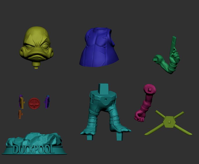 霍華德怪鴨死侍3D打印模型