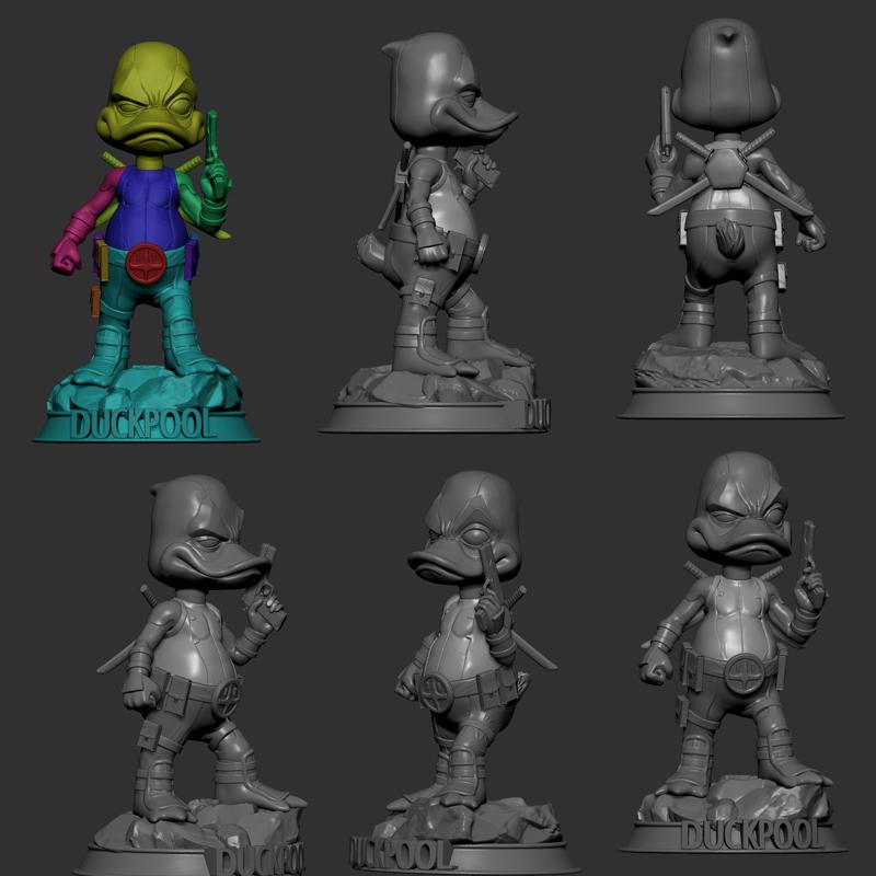 霍華德怪鴨死侍3D打印模型