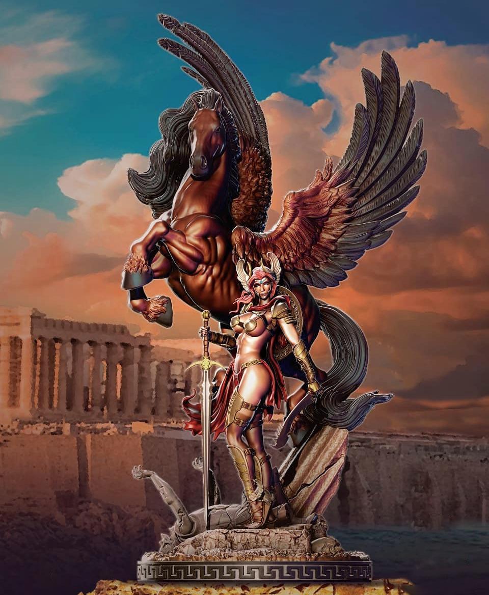 珀伽索斯與女戰(zhàn)士3D打印模型