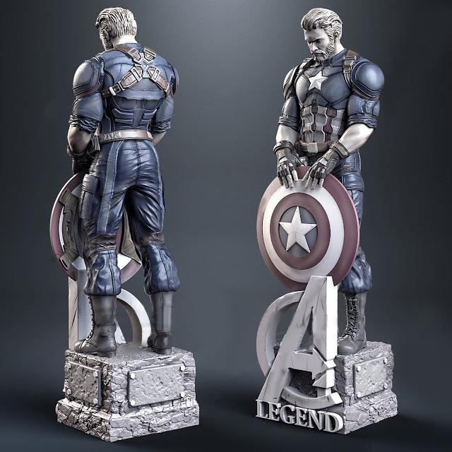 美國隊(duì)長2021版3D打印模型