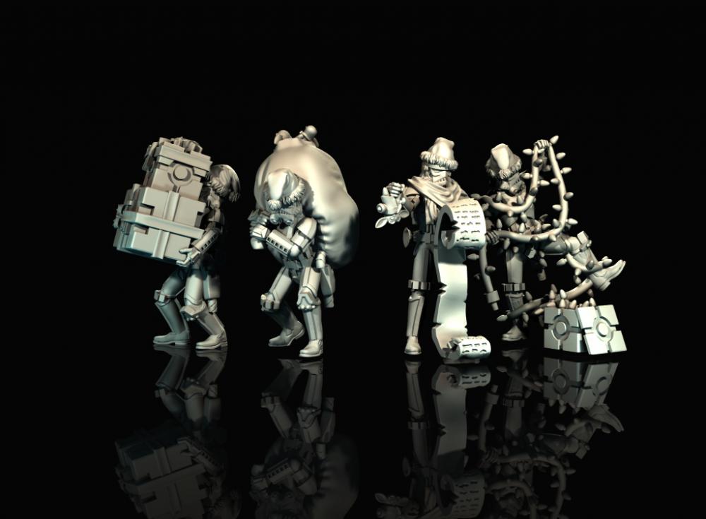 圣誕小人套裝3D打印模型