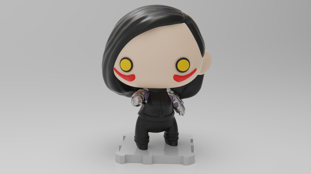 狂暴天使阿麗塔Q版3D打印模型