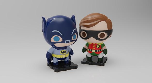 蝙蝠俠和羅賓Q版3D打印模型