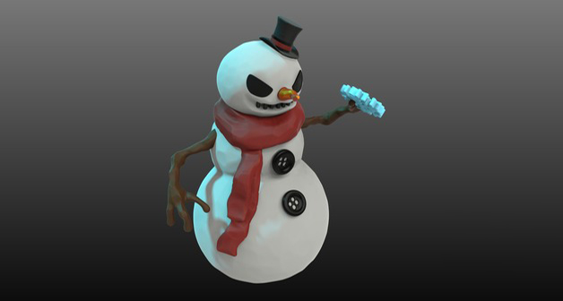 雪精靈Q版3D打印模型