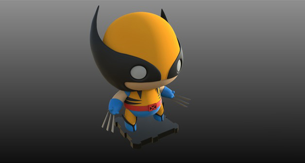 經(jīng)典金剛狼Q版3D打印模型