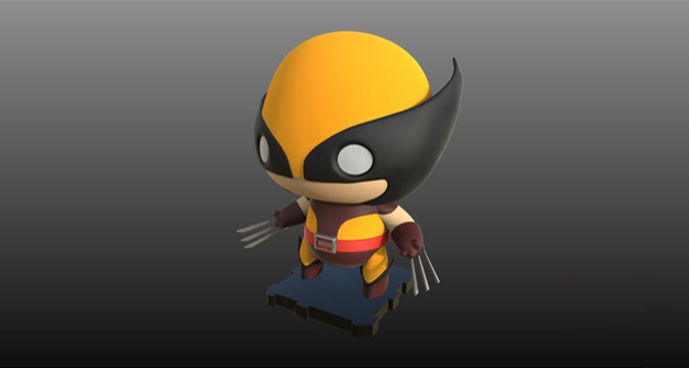 經(jīng)典金剛狼Q版3D打印模型