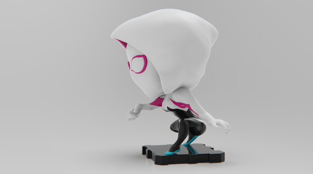 蜘蛛格溫Q版3D打印模型