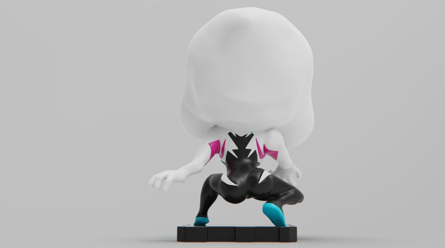 蜘蛛格溫Q版3D打印模型