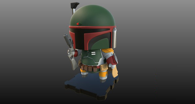 波巴·費特Q版3D打印模型