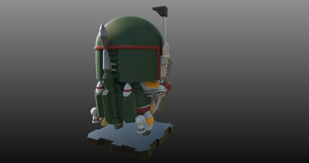 波巴·費特Q版3D打印模型