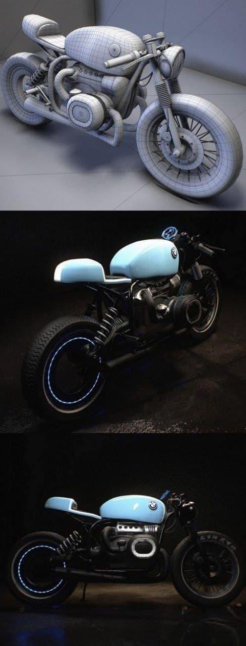 寶馬拿鐵摩特車3D打印模型