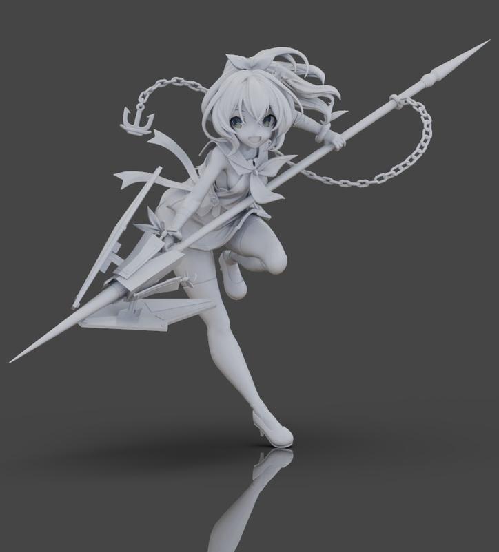 碧藍(lán)航線 艦?zāi)飿?biāo)槍3D打印模型