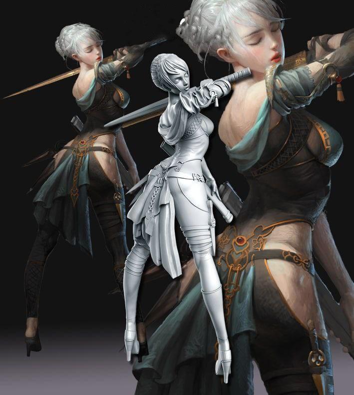 女武士 奇亞拉3D打印模型