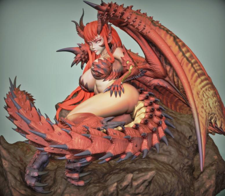 怪物獵人 雄火龍娘化3D打印模型