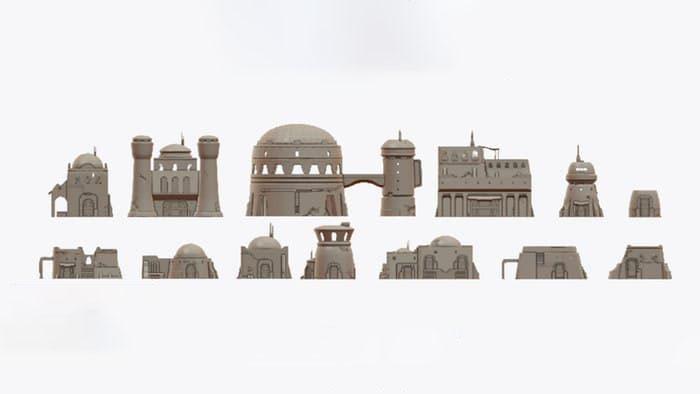 科幻沙漠貿(mào)易站3D打印模型