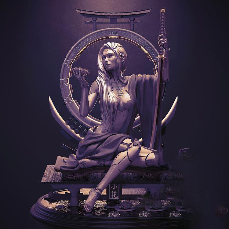 朋克風(fēng)機(jī)械女3D打印模型