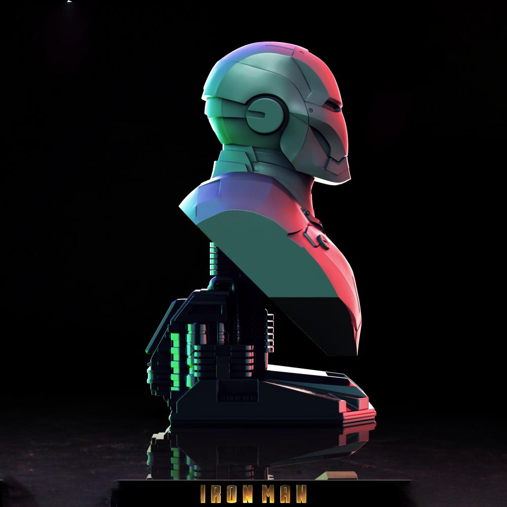 鋼鐵俠 胸像3D打印模型