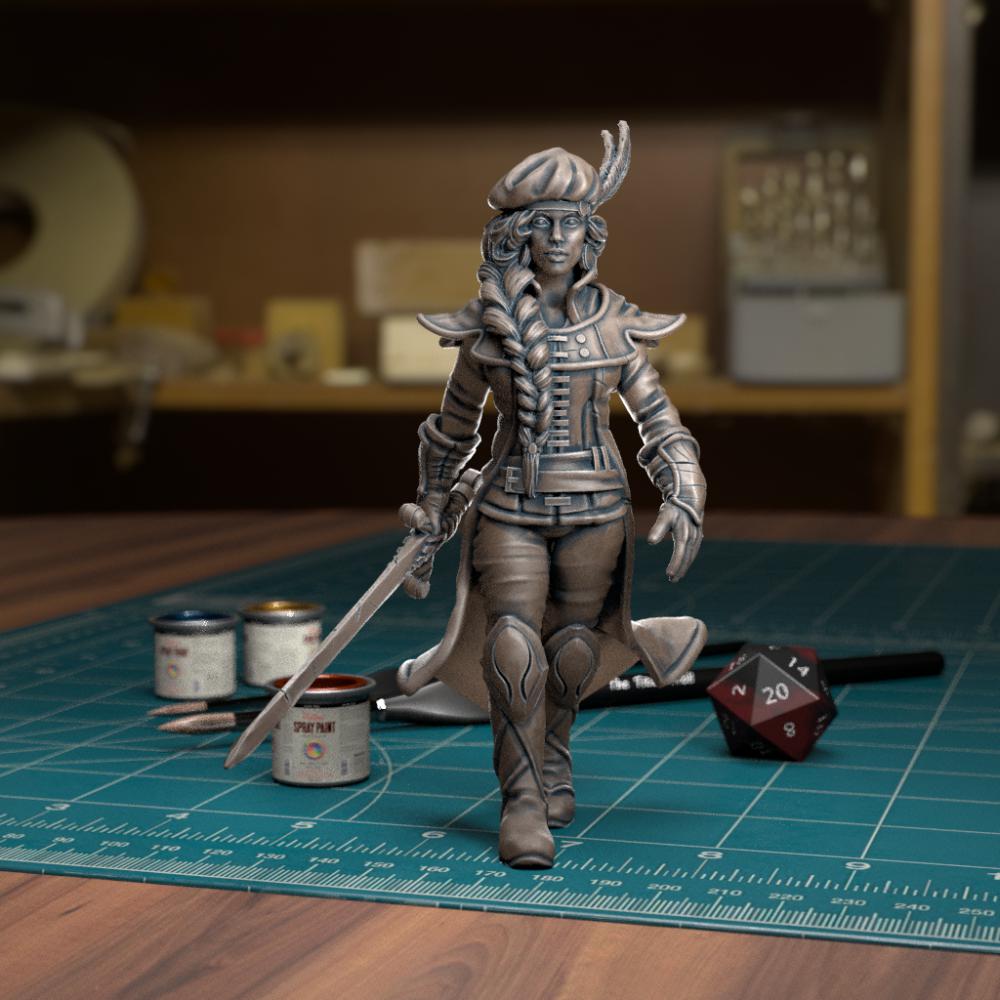 中世紀(jì)女騎士3D打印模型