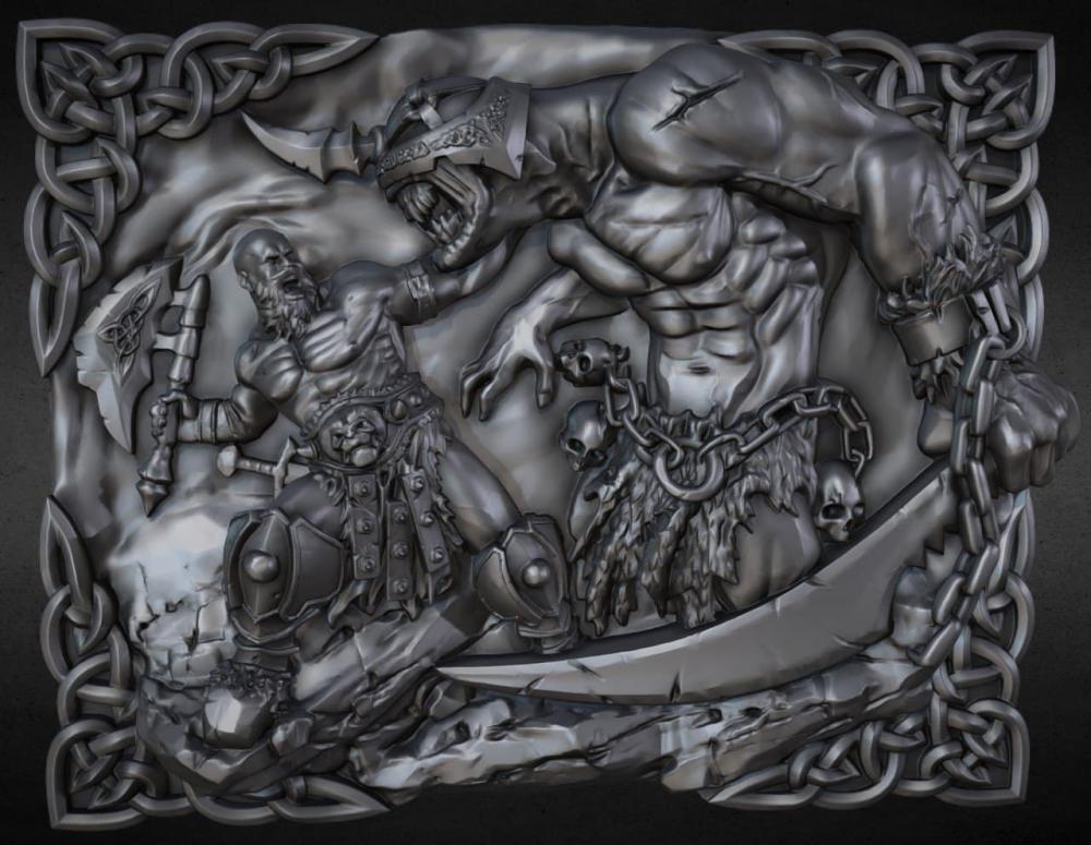 野蠻人 皮帶扣 暗黑破壞神3D打印模型