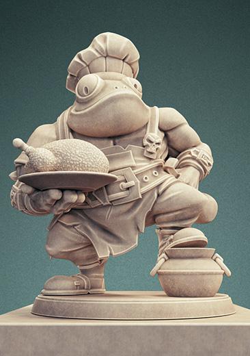 蛤蟆廚師3D打印模型