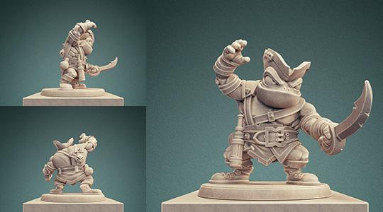 蛤蟆劍客3D打印模型