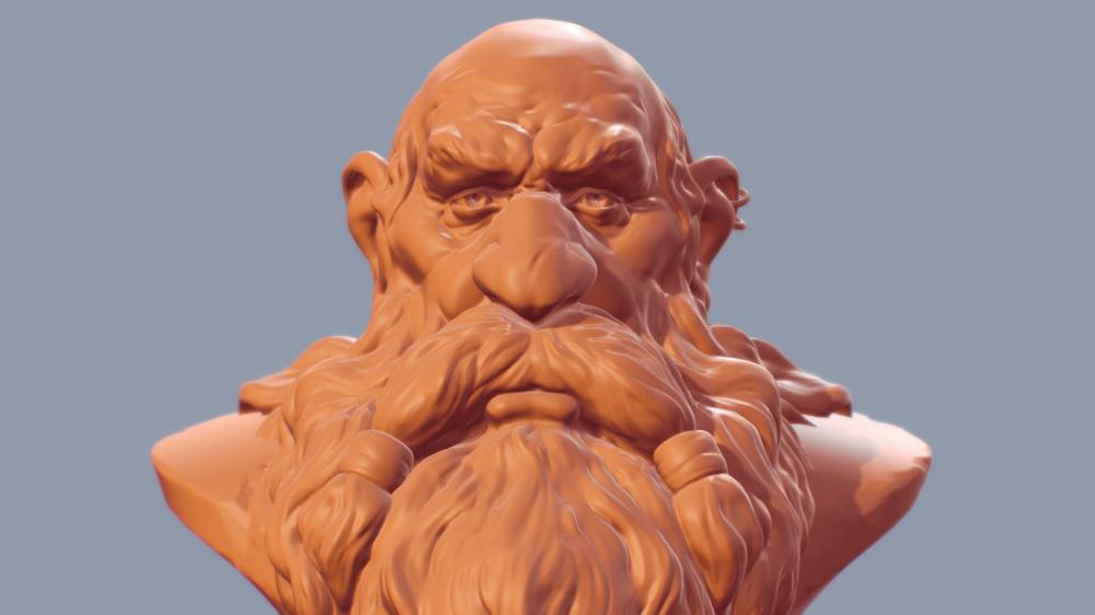 矮人頭雕3D打印模型