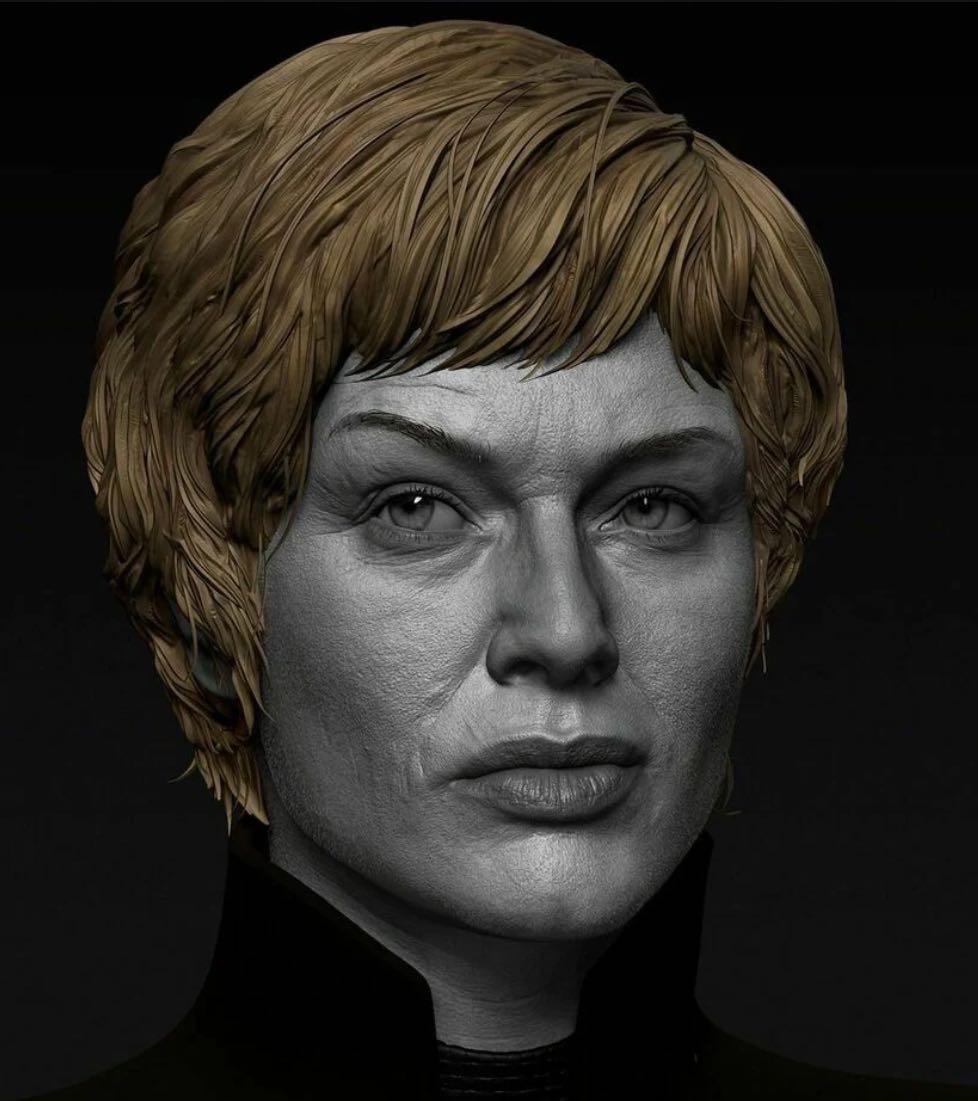 權(quán)利的游戲  瑟曦高精頭雕3D打印模型