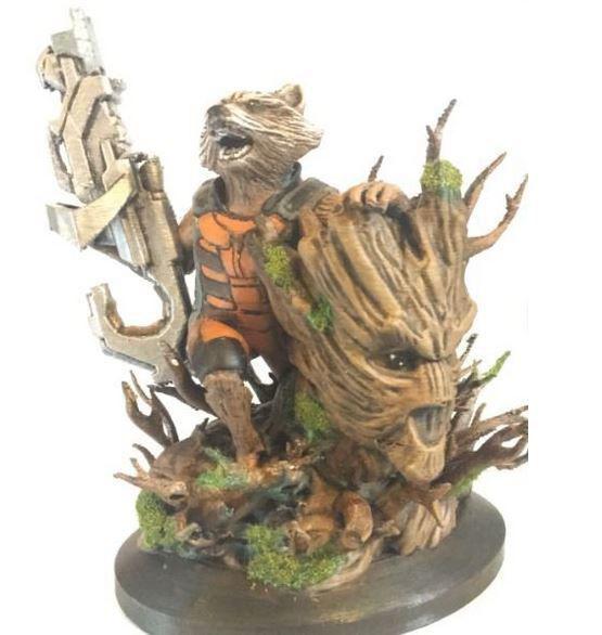 火箭浣熊與格魯特3D打印模型