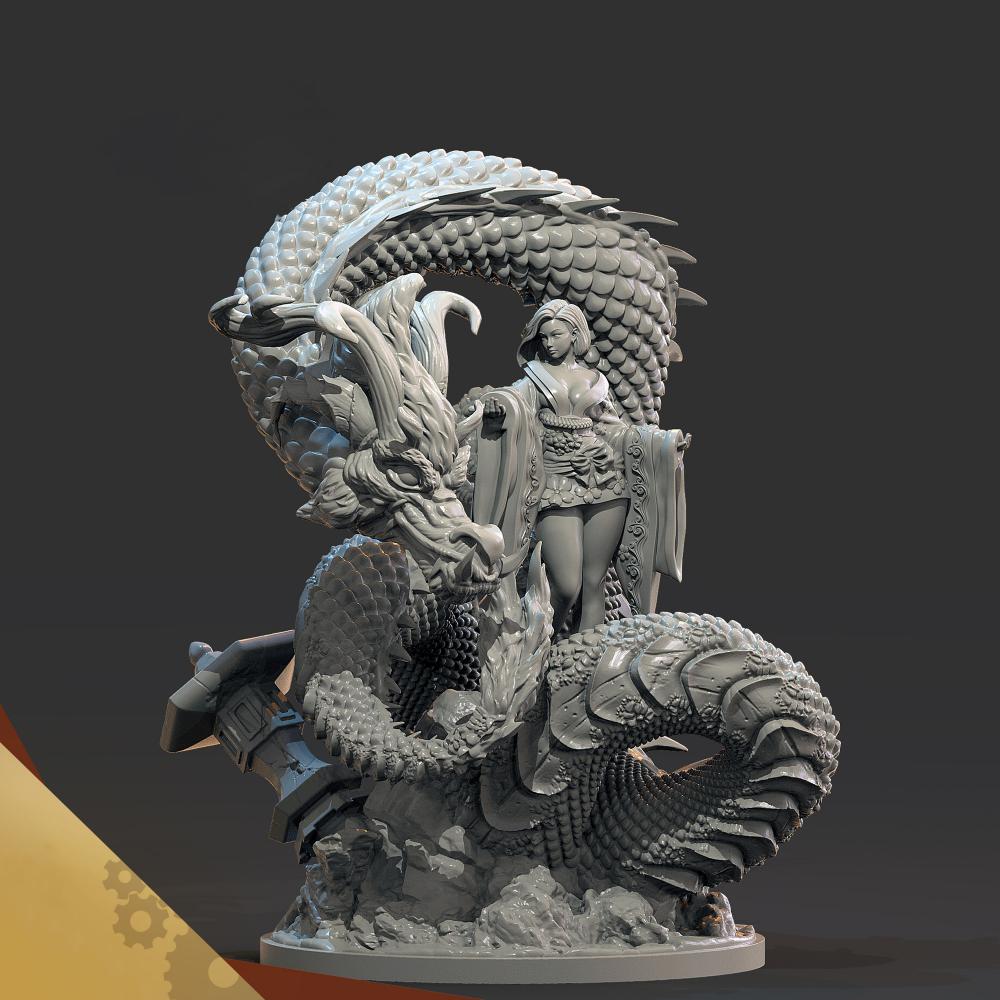 日本神話 龍女3D打印模型