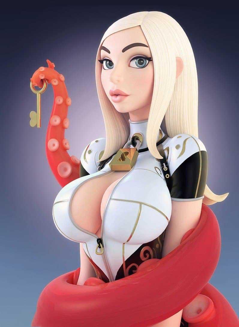 章魚女孩3D打印模型