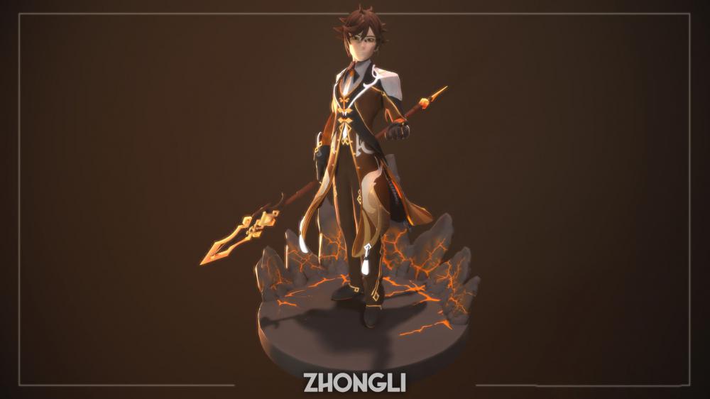 原神 鐘離3D打印模型