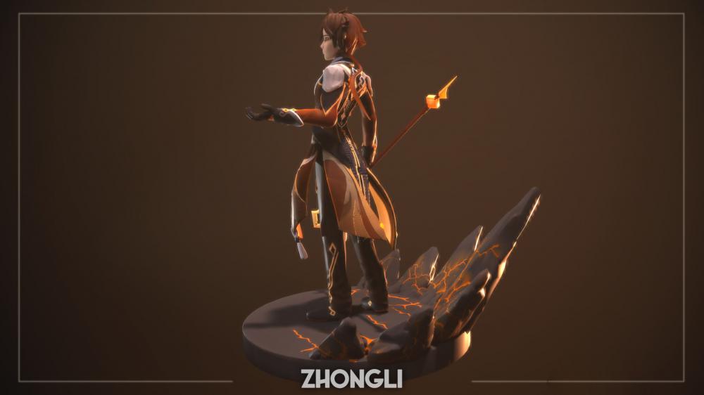 原神 鐘離3D打印模型