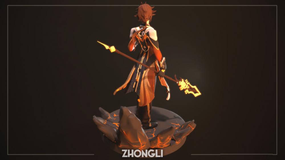 原神 鐘離3D打印模型