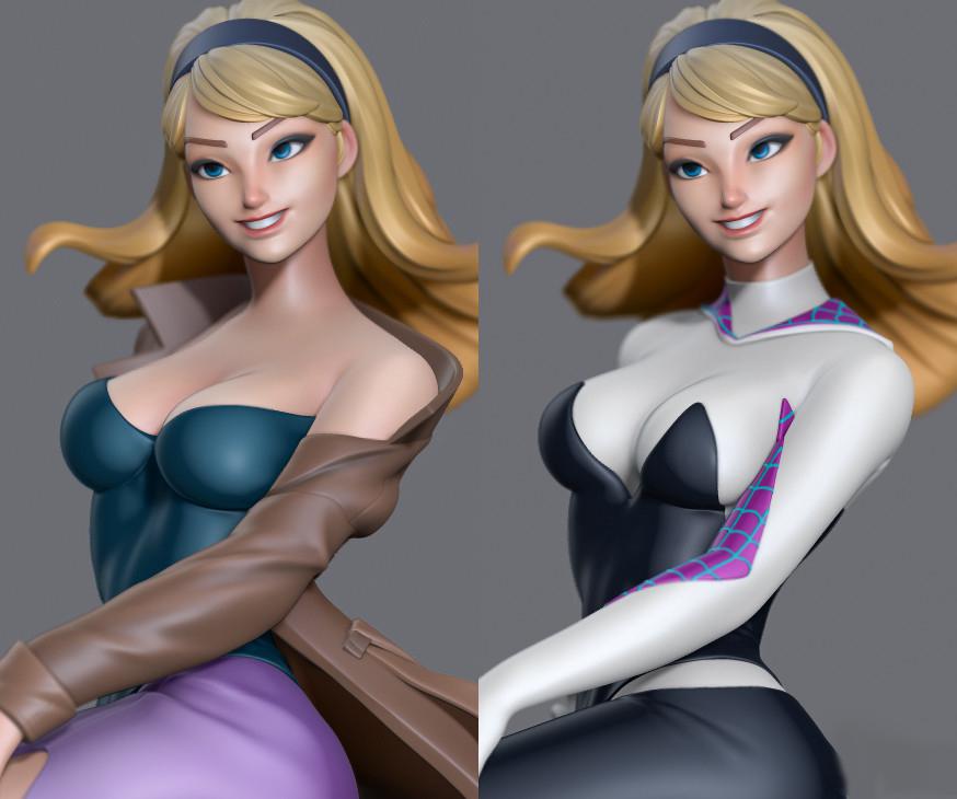 瑪麗·簡與格溫·斯泰西3D打印模型