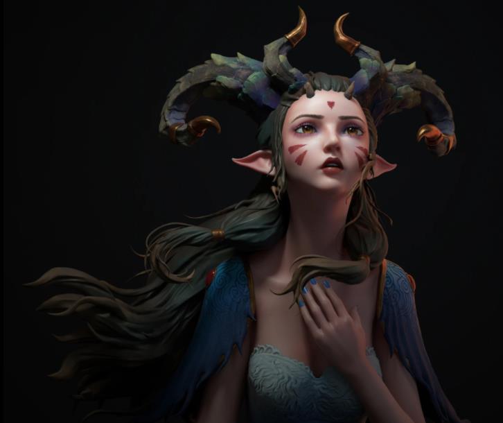 女精靈 半身像3D打印模型