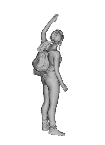揮手女孩3D打印模型