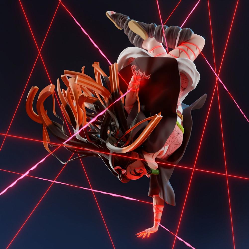 戰(zhàn)斗中禰豆子3D打印模型