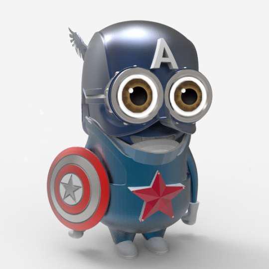 小黃人（美國隊長版）3D打印模型