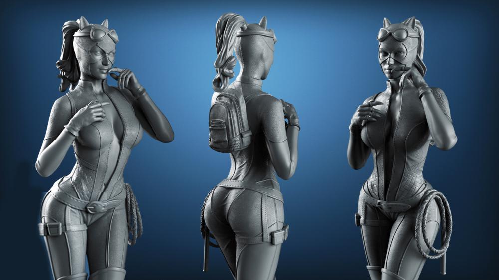 性感的貓女3D打印模型