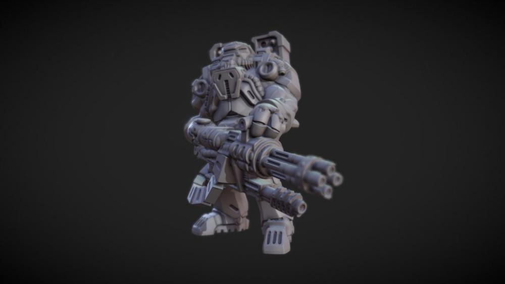 持多管機(jī)槍的機(jī)甲戰(zhàn)士