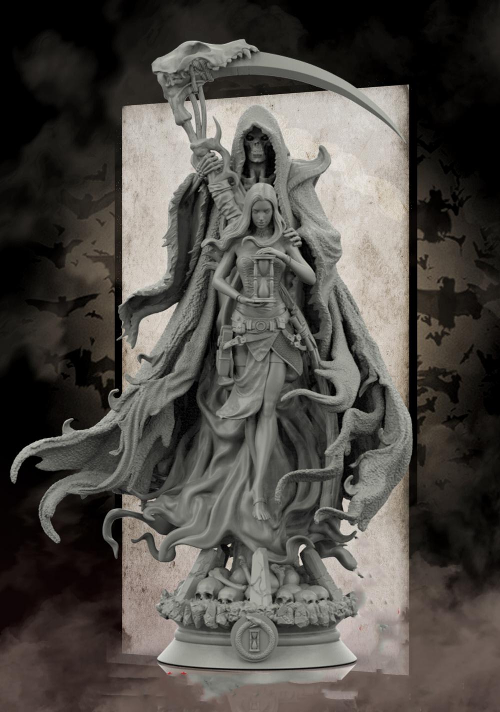 死神與美女3D打印模型