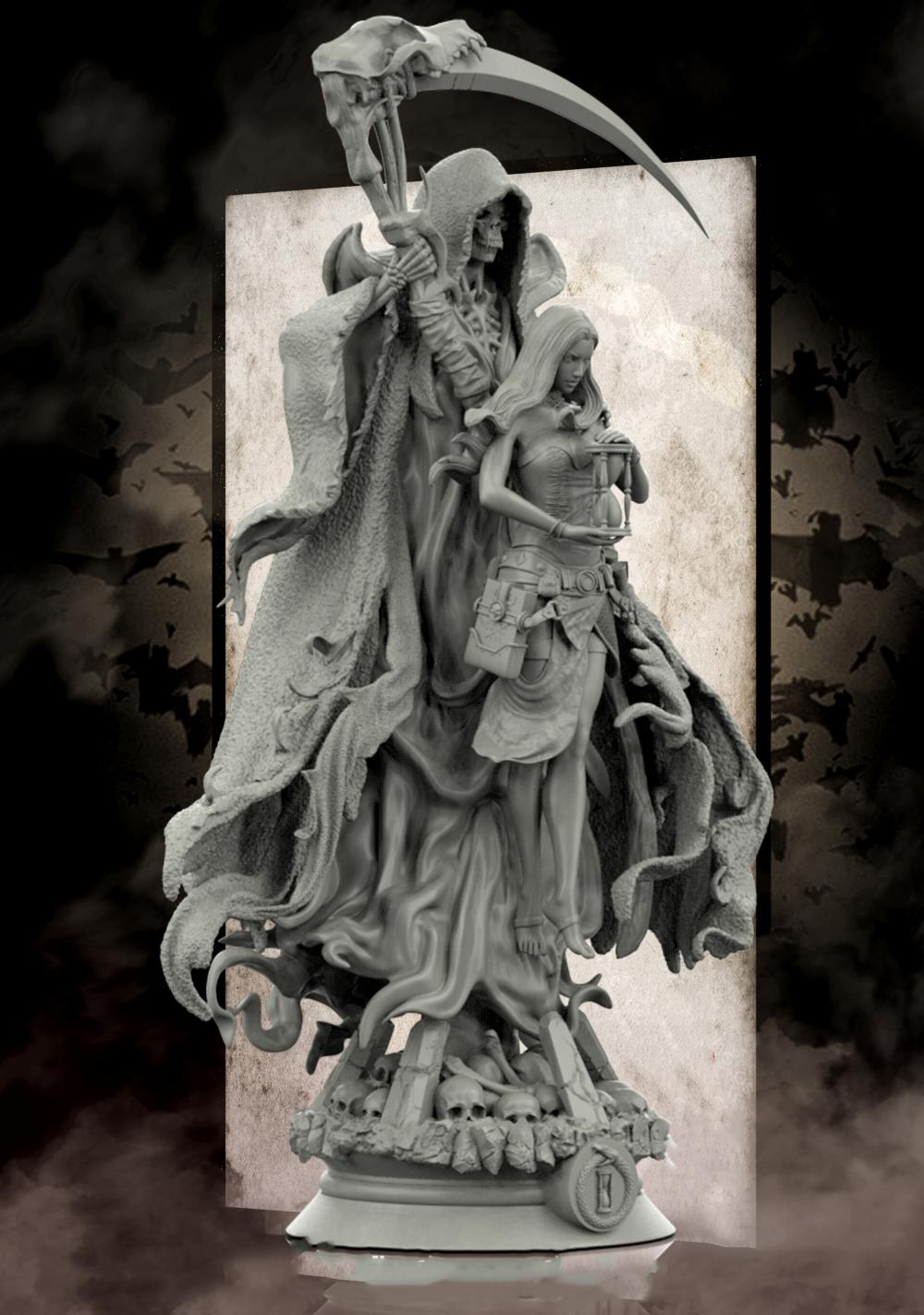 死神與美女3D打印模型