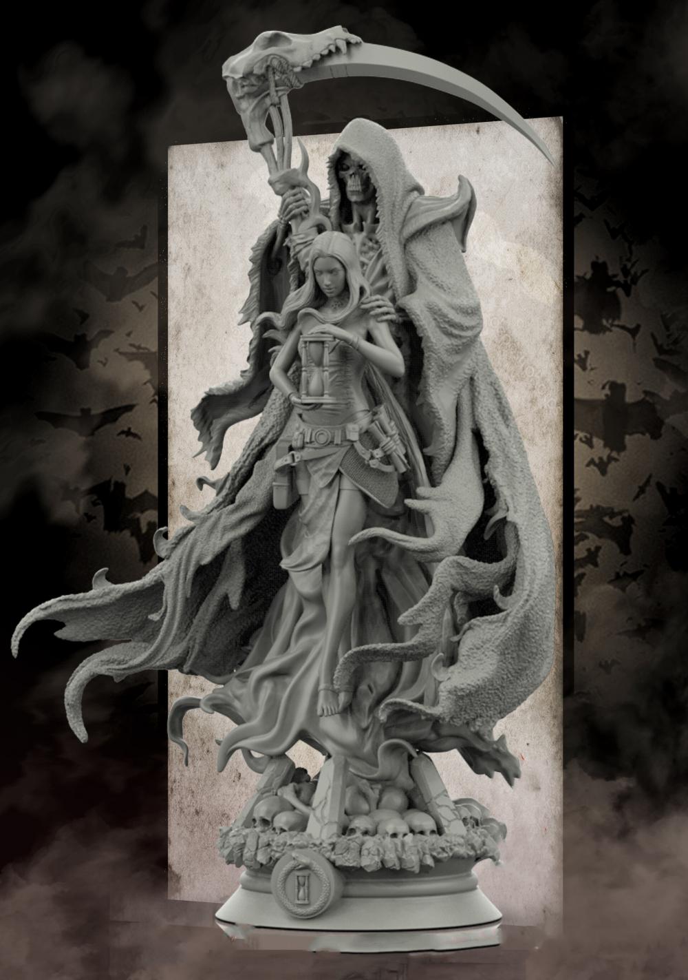 死神與美女3D打印模型