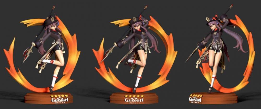 原神 胡桃 戰(zhàn)斗版3D打印模型